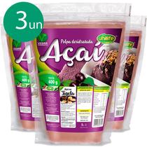 Kit 3 Polpa de açaí desidratada em pó Unilife 400g