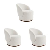 Kit 3 Poltronas Decorativa Premium Orgânica para Recepção e Clinicas em Bouclê Italiano Off White Kit 3 Poltronas Decorativa Premium Orgânica para Recepção e Clinicas em Bouclê Italiano Off White