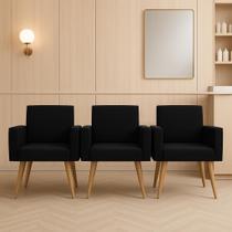 Kit 3 Poltronas: Elegância E Glamur Absolutos No Salão