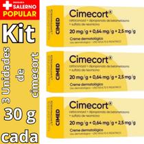 KIT 3 Pomada Alergia / Micoses/ Cicatrizante / Coceiras / Assaduras 30g - Cimed