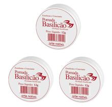 Kit 3 Pomada Basilicão 12g Emoliente Umectante - Arte Nativa
