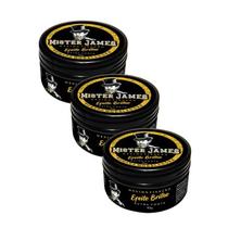 Kit 3 Pomada Brilho Intenso Para Penteado Masculino Mister James 90g Fixação Forte