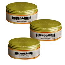 Kit 3 Pomada De Barba Cabelo Macholandia Efeito Brilho 130g