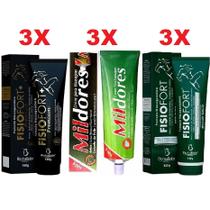 Kit 3 Pomada Fisio Fort Premium + 3 Mil Dores + 3 Fisio Fort