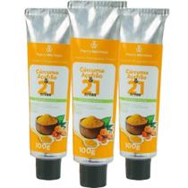 Kit 3 Pomada Massageadora Curcuma e Açafrão 21 ervas 100g