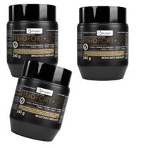 Kit 3 Pomada Massageadora FisioFort Premium 240g Embalagem Preta Massagem Creme Para Dor Articulação