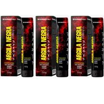 Kit 3 Pomadas BioInnova Argila Negra Extra Forte 150g Alívio e Revitalização Natural