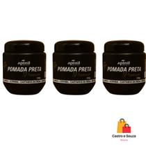 Kit 3 Pomadas Preta Premium Apinil 240g Relaxe, Revigore e Renove Seu Corpo!
