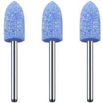 Kit 3 Ponta Montada 10Mm Azul Bala Haste 3Mm Micro Retífica