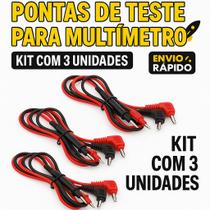 Kit 3 Pontas de Prova 1000V 90 Para Multímetro Cabos Resistentes 16A
