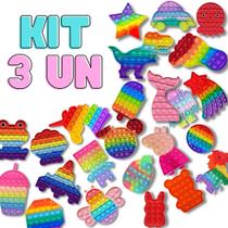 Kit 3 Pop It Brinquedo Infantil Sortido Anti Stress Alívio Ansiedade