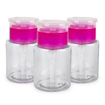 Kit 3 Porta Acetona Plástico Removedor Esmalte Dosador 100ml Manicure Nail Designer Utensílios Instrumento