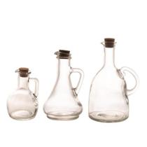 Kit 3 Porta Azeite Galheteiro Vinagre em Vidro 180ml, 250ml e 580ml