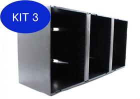 Kit 3 Porta Cd Modular (Preto) Newness - Capacidade Para 45