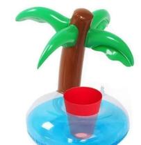 Kit 3 Porta Copo Boia Inflável Coqueiro Piscina Festa