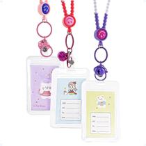 Kit 3 Porta Crachá Transparente Vertical Porta Bilhete Único