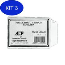 Kit 3 Porta Documentos Com Aba Acp 65X90Mm P-6 C/100