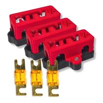 Kit 3 Porta Fusível Mini Faca Midi com 3 Fusíveis 40A Alta Corrente Kit 3 Porta Fusível Mini Faca Midi com 3 Fusíveis 40A Alta Corrente