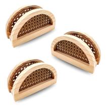 Kit 3 Porta Guardanapos Palha com Pinus e MDF Mesa Posta Charmosa e Artesanal Kit 3 Porta Guardanapos Palha com Pinus e MDF Mesa Posta Charmosa e Artesanal