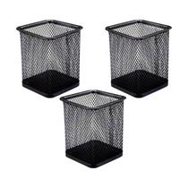 Kit 3 Porta Lápis e Clips Para Mesa De Escritório - Quadrado Kit 3 Porta Lápis e Clips Para Mesa De Escritório - Quadrado