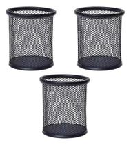 Kit 3 Porta Lápis e Clips Para Mesa De Escritorio - Redondo Kit 3 Porta Lápis e Clips Para Mesa De Escritorio - Redondo