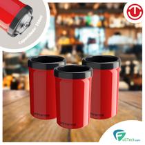 Kit 3 Porta Latas Térmico 350ml Vermelho P/ Cerveja Refri