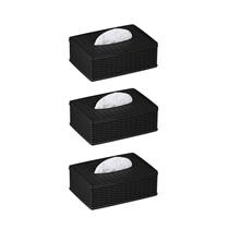 Kit 3 Porta Lenços Com Abertura Plástico Rattan Cores