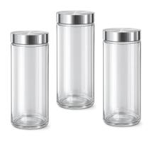 Kit 3 Porta Mantimento Vidro Tampa Inox Pote Multiuso 2200ML Cozinha Armários Alimento Organizador