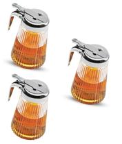 Kit 3 Porta Mel De Vidro 235ml C/Dosador Econômico Panquecas Kit 3 Porta Mel De Vidro 235ml C/Dosador Econômico Panquecas