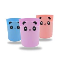 Kit 3 Porta objetos panda 10x8cm em plástico Interponte