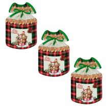 Kit 3 Porta Panetone Tecido Cachorros Com Fita Enfeite Natal - Rio Master