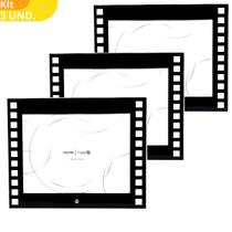 Kit 3 Porta Retrato 20x15 Moldura Preto Foto Grande Família