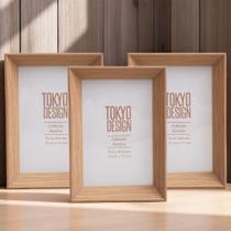 Kit 3 Porta Retrato Amadeirado Moldura MDF Tokyo Design 10x15/15x20/20x25 Kit 3 Porta Retrato Amadeirado Moldura MDF Tokyo Design 10x15/15x20/20x25