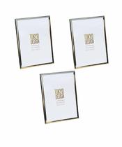 Kit 3 Porta Retrato Metal e Vidro 15x20 Moldura Lisa Dourado Kit 3 Porta Retrato Metal e Vidro 15x20 Moldura Lisa Dourado