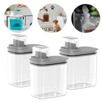 Kit 3 Porta Sabão Dispenser Dosador Para Sabão Em Pó Líquido Amaciante Dosador 1,5L Organizador Lavanderia Acrilico OU