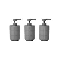 Kit 3 Porta-sabonete Líquido Quadrados em Cimento Cinza Kit 3 Porta-sabonete Líquido Quadrados em Cimento Cinza
