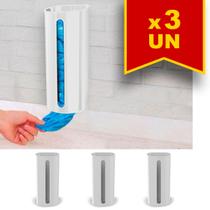 Kit 3 Porta Sacola Puxa Saco de Parede Dispenser Organizador Kit 3 Porta Sacola Puxa Saco de Parede Dispenser Organizador