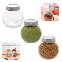 Kit 3 Porta Tempero Mantimentos Pote com Tampa de Vidro Lyor 200ml