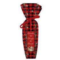 Kit 3 Porta Vinho Com Fita Tecido Decorado Enfeite Natal