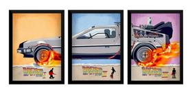 Kit 3 Posters Moldurados De Volta Para O Futuro Arte Quadro