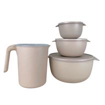 Kit 3 Pote Bowl Redondo Com 1 Jarra Plastico Livre Bpa