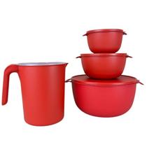 Kit 3 Pote Bowl Redondo Com 1 Jarra Plastico Livre Bpa