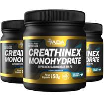 Kit 3 Pote Creathinex Monohydrate 450g Creatina Monohidratada Pré Treino Força Ganho Massa Muscular