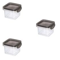 Kit 3 Pote de Alimentos Multiuso Trava Mais Quadrado 380ML