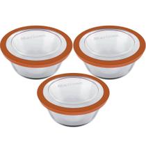 Kit 3 Pote de Vidro 2,4L Marinex Refratário Redondo Tampa Plástica Transparente Kit 3 Pote de Vidro 2,4L Marinex Refratário Redondo Tampa Plástica Transparente
