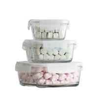 Kit 3 Pote de Vidro Hermético Marmita Refratário