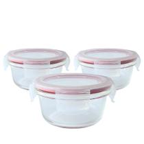 Kit 3 Pote De Vidro Hermético Redondo Com Tampa 4 Travas Marmita Fit 600ml Kit 3 Pote De Vidro Hermético Redondo Com Tampa 4 Travas Marmita Fit 600ml