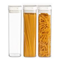Kit 3 Pote Hermético com Tampa Acrílico para Alimentos Grãos Cereais Preserve 1700ml 30cm Mek