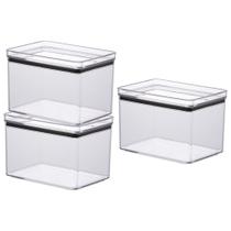 Kit 3 Pote Hermético Lumini Multiuso Porta Mantimentos Empilhavel De Acrílico 1800ml