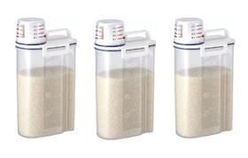 Kit 3 Pote Hermético Para Armazenamento com Copo Medidor 1,8L Kit 3 Pote Hermético Para Armazenamento com Copo Medidor 1,8L